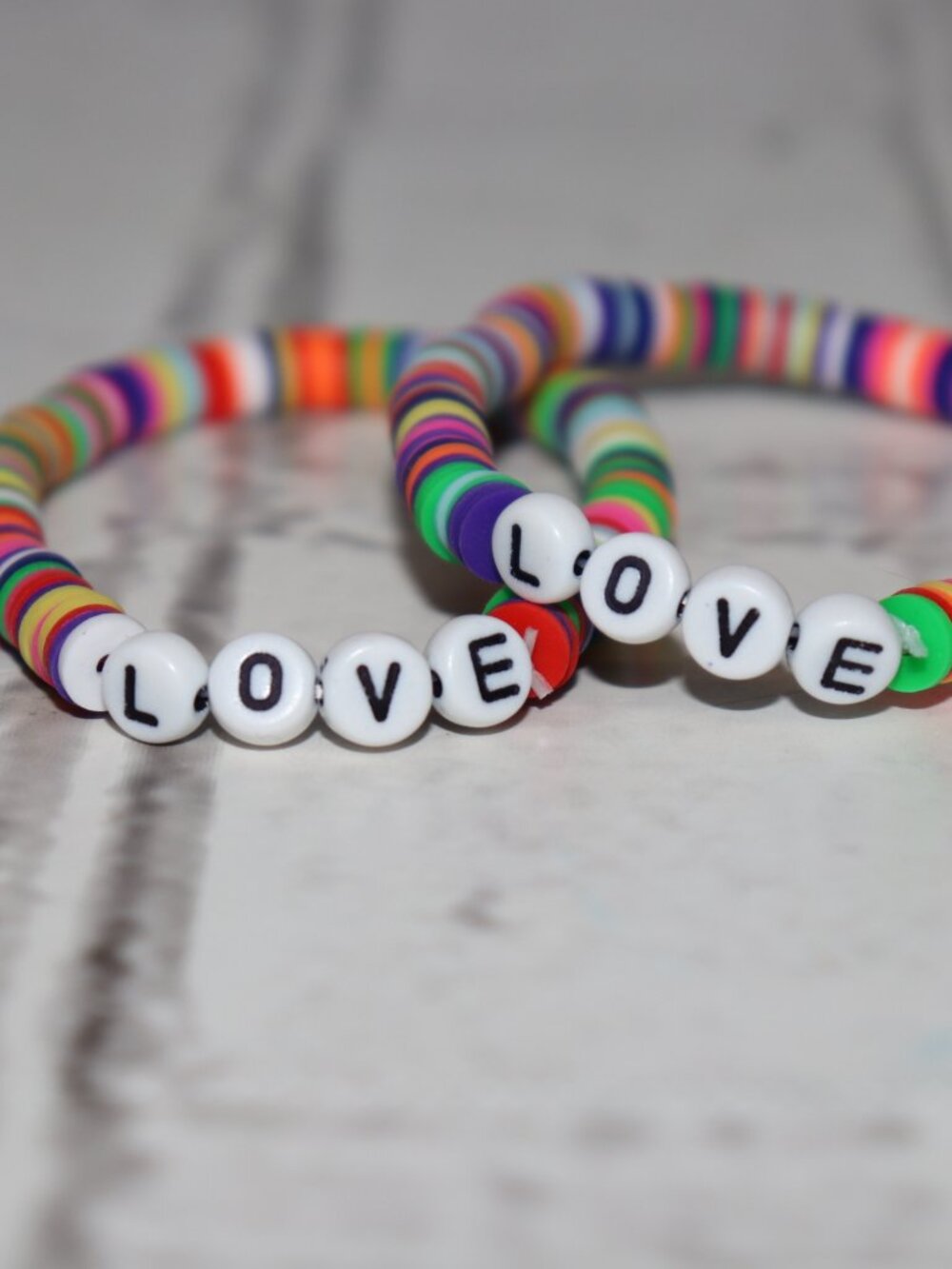❤️✨ NWOT Stretchy LOVE Bracelet Set · 7"